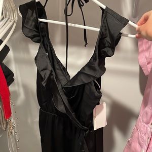 Show Me Your Mumu Samathan Ruffle Wrap Dress in Black. Size medium. Never worn.